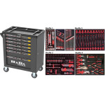 HEBA Tools værktøjsvogn med 7 skuffer og 183 dele 91021