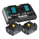 Makita batteripakke m. 2x18V 6,0Ah batterier BL1860 og 1 x dobbelt lynlader 199484-8