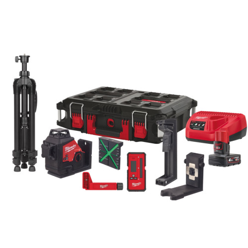 Milwaukee 3-planslaser M12 3PLKIT-401P 493347...