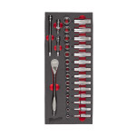 Milwaukee skraldenøglesæt 3/8 skum 32p 4932479825