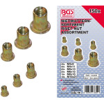 BGS Gevindnitte sortiment galvaniseret stål 3-4-5-6-8-10mm. 150 dele BBGS14126